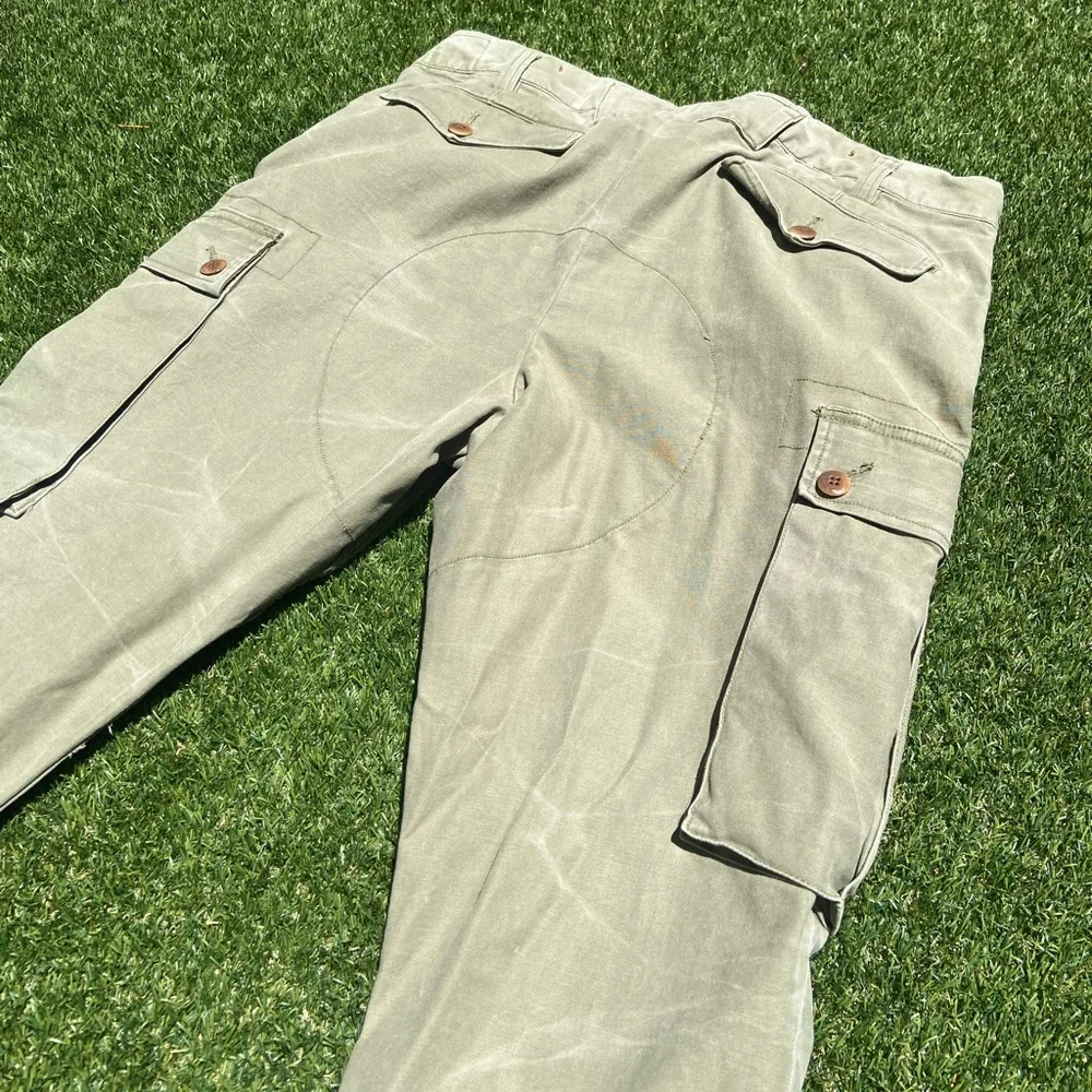 Men's Olive Cargo Pants - Picture 4 of 6